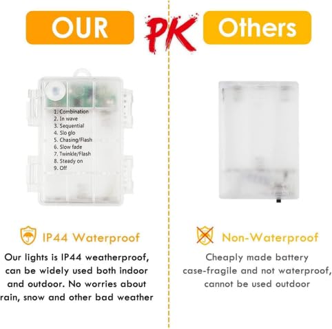 2 Pack 100 Led Fairy Lights Battery Operated With Remote, 33Ft Waterproof Twinkle Lights With Timer & 8 Modes, Fairy String Ligh