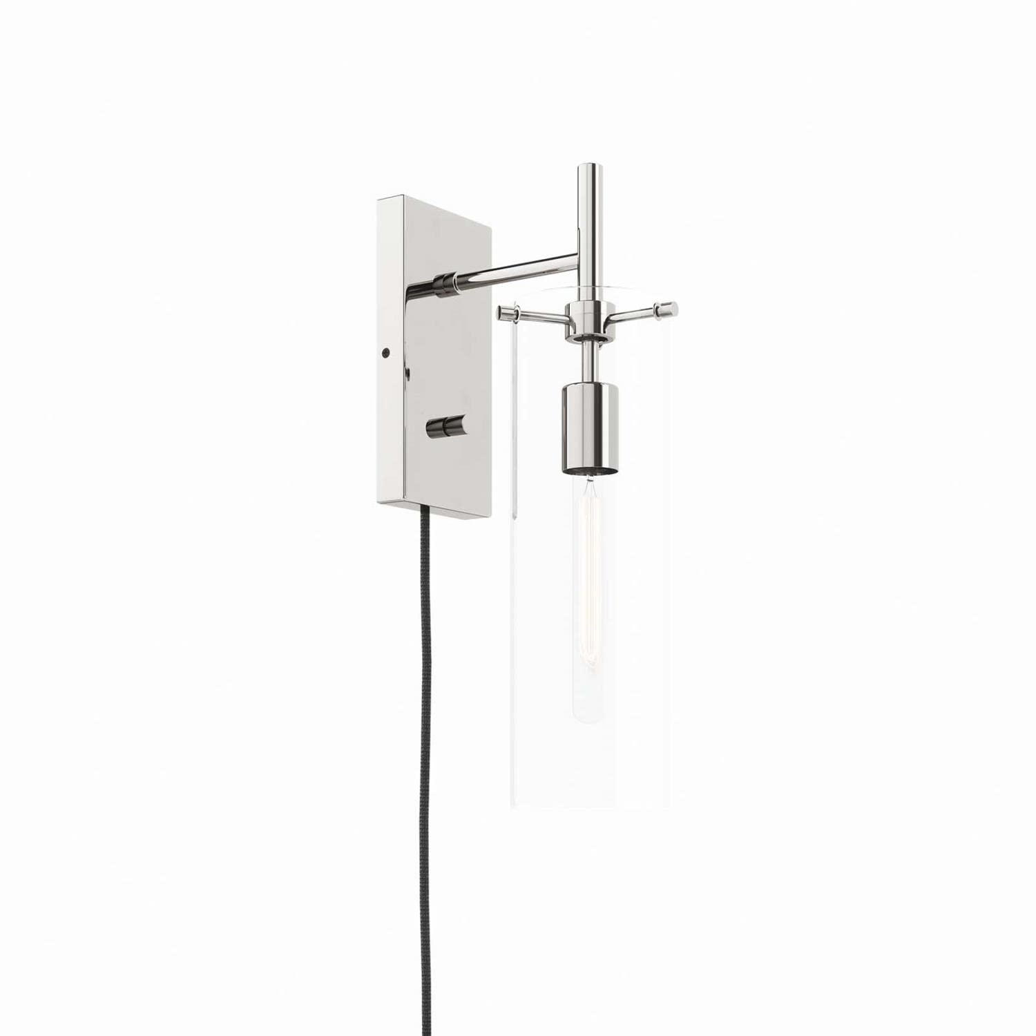 Modway Skylark Wall Sconce in Clear Satin Brass, Brown, 5 x 8.5 x 17