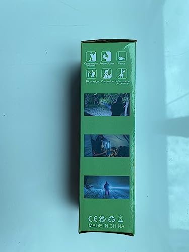 HOSONIC A76 Rechargeable Flashlight - 20000 Lumens, 7 Modes, COB Side Light, Aluminum, Gray, Handheld for Camping & Emergencies