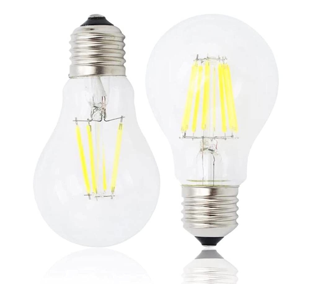 K JINGKELAI A19 Dimmable LED Edison Bulbs, 4W (40W Equivalent), Daylight White 6500K, Clear Glass, A60 E26/E27