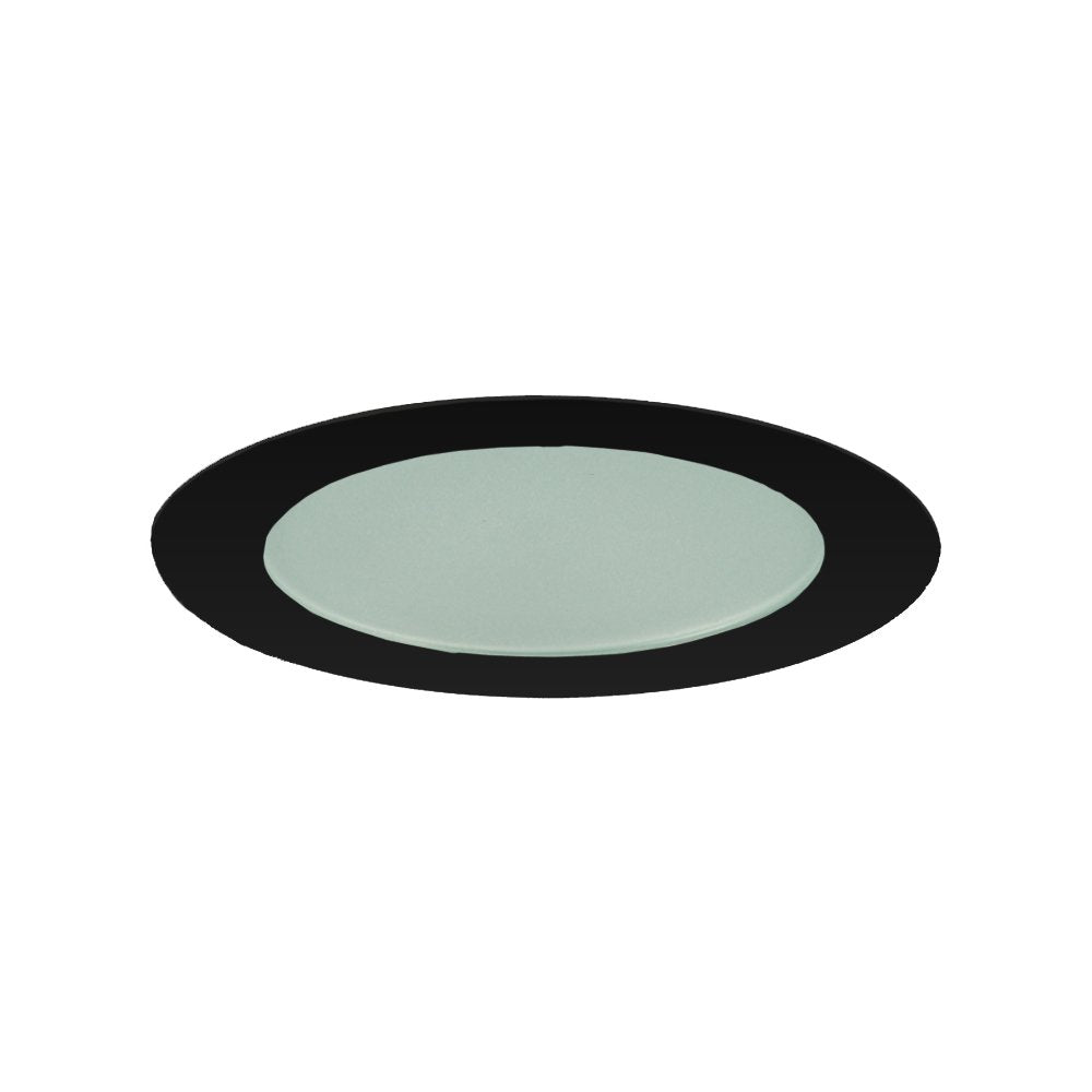 Jesco Lighting Tm409Bk 4.88&quot; Flat Shower With Low Voltage Trim, Black Finish With Frosted Glass