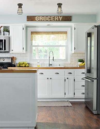 Tengiants Farm Rustic Ceiling Light Fixture Small Metal Caged Ceiling Light Mini Close To Ceiling Lamp With Unique Rust Finish