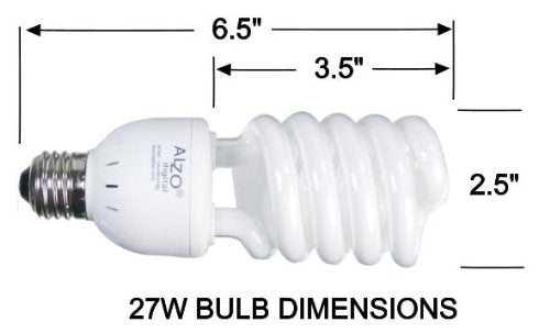 Alzo 27W Full Spectrum Cfl Light Bulb 5500K, 1300 Lumens, 120V, Daylight White Light