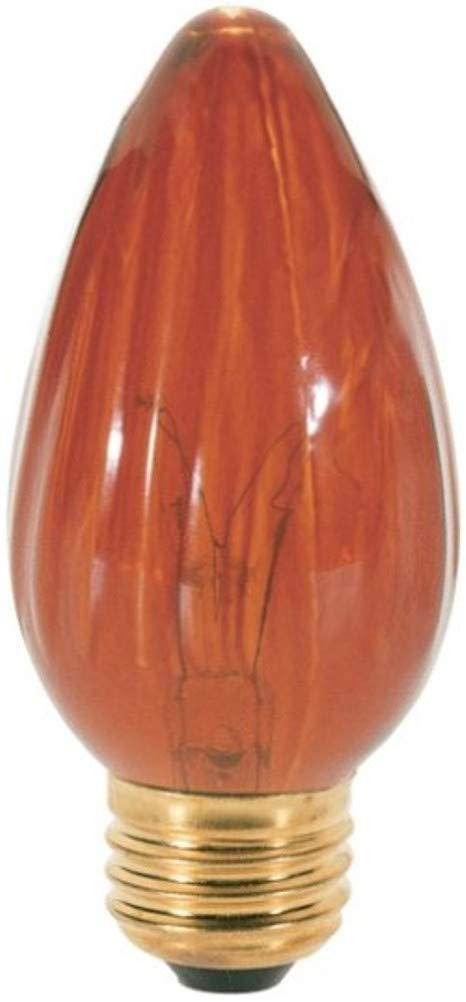 Satco Decorative Incandescent Light Bulb 40W Amber Finish F15 Model S3370, Pack of 12, E26 Base