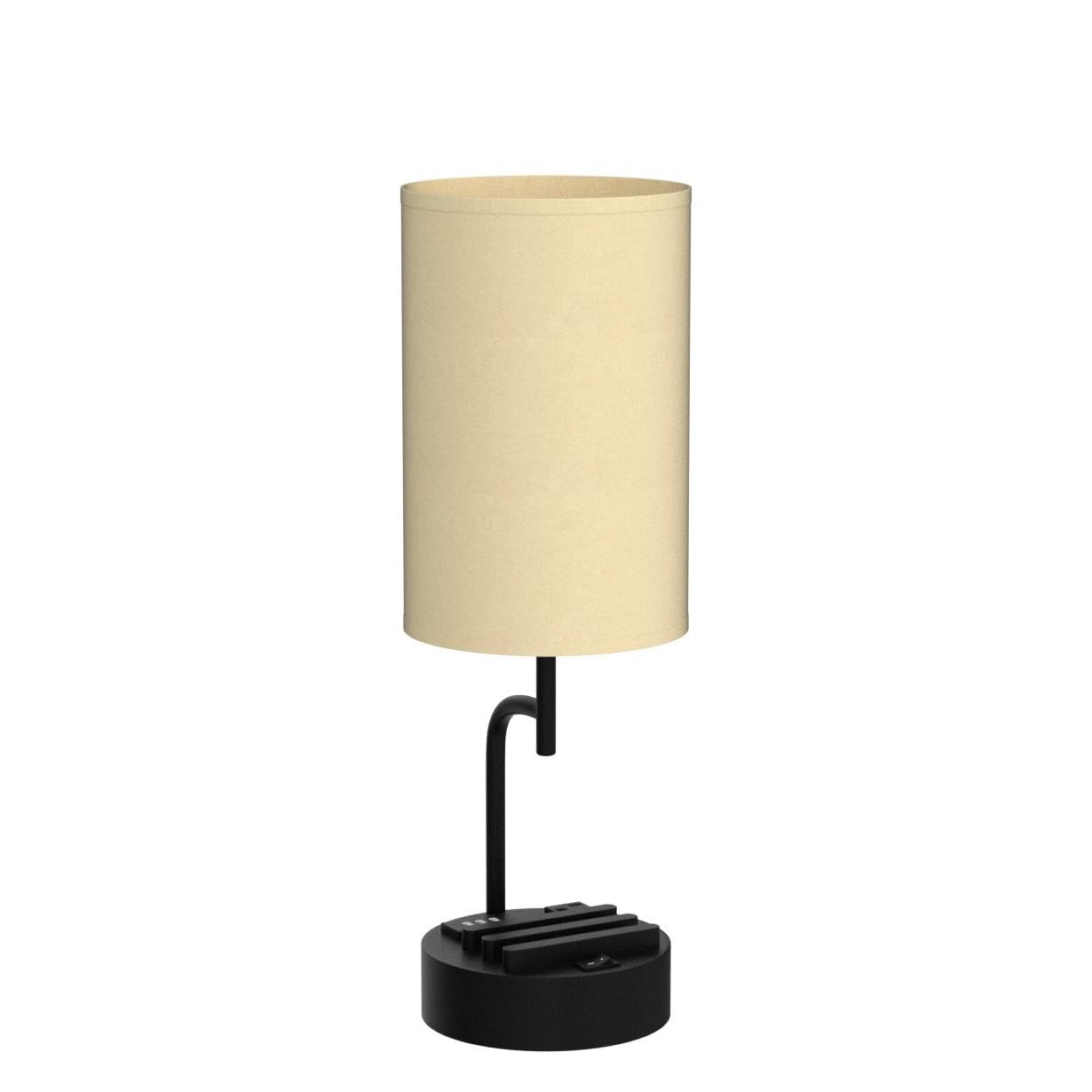 Dreamholder Modern Table Lamp - 3 USB Ports, AC Outlet, Linen Shade, Model DH9099, Pack of 2, Ideal for Bedroom, Living Room, Office