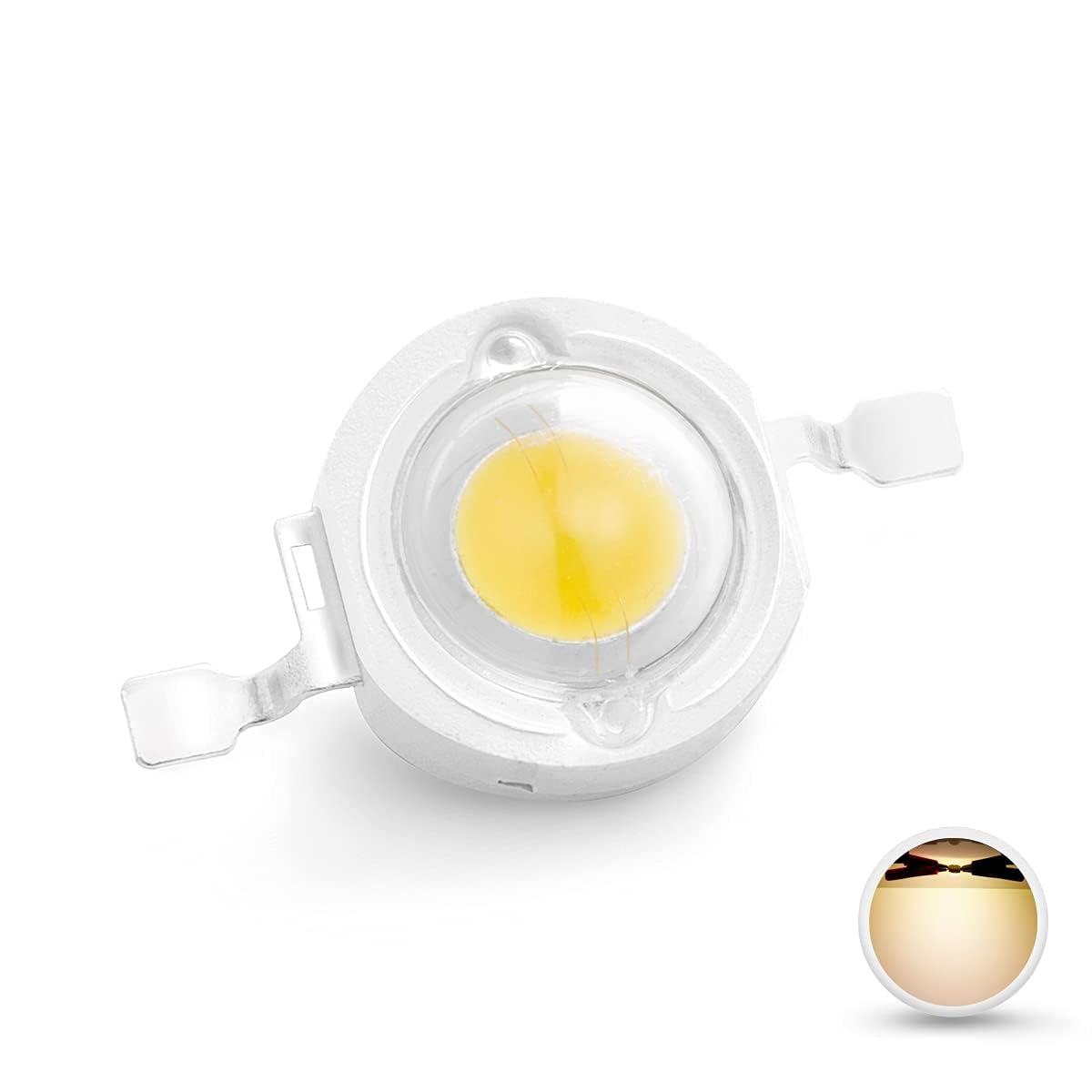 CHANZON 10 pcs 3W Warm White LED Chip, Copper SMD COB Light Emitter, 3000K - 3500K, Super Bright Diode for DIY Lighting