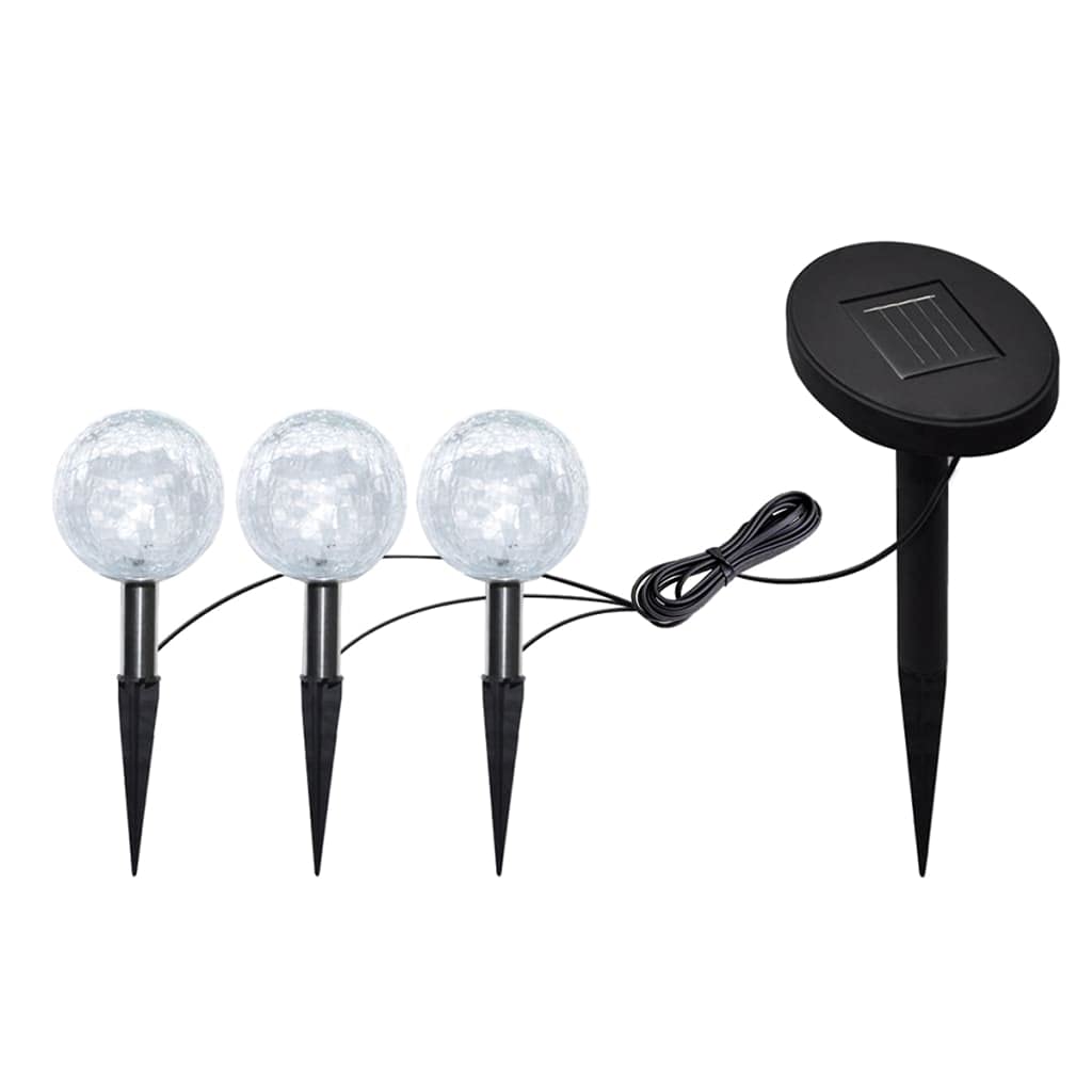 Vidaxl 6-Piece Solar Garden Lights Set With Led, Spike Anchors & Solar Panels - Environmentally-Friendly, Durable Glass Lights For Gardens, Patios, & Pathways