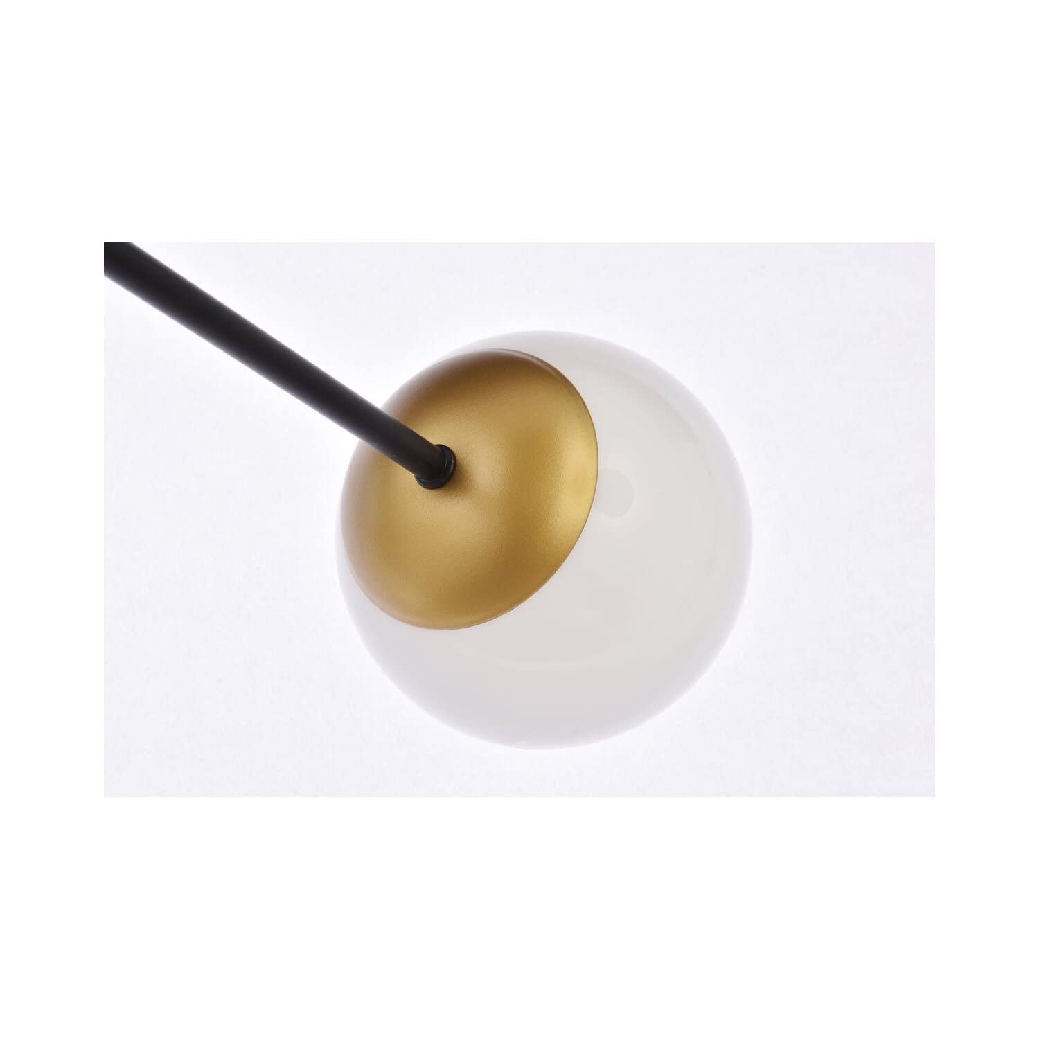Living District Briggs 6-Light Metal Pendant with White Shade in Black and Brass