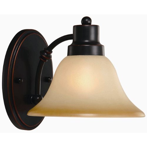 Hardware House Bath Wall Lighting Fixture, 1 Light, Oil Rubbed Bronze, 7-1/4inx7-3/4in, Model 16-7147