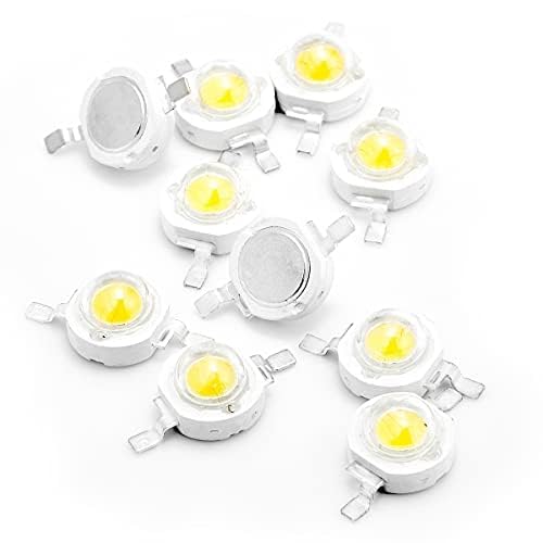 CHANZON 10 pcs 3W Warm White LED Chip, Copper SMD COB Light Emitter, 3000K - 3500K, Super Bright Diode for DIY Lighting