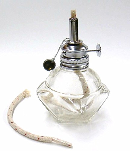 Alcohol Lamp Burner Glass Spirit Lamp With 3/16&quot; Adjustable Wick + 1 Extra Wick