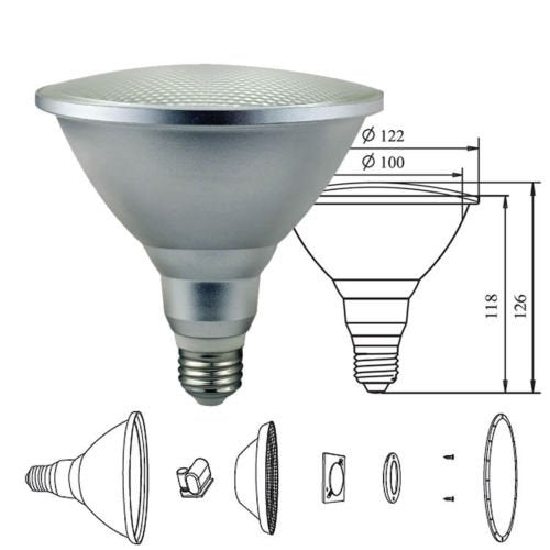 Yacolit PAR38 LED Floodlight Bulb, RGB + Cool White, 45W, Waterproof for Indoor/Outdoor, Remote Control, Ideal for Home and Holiday Decor