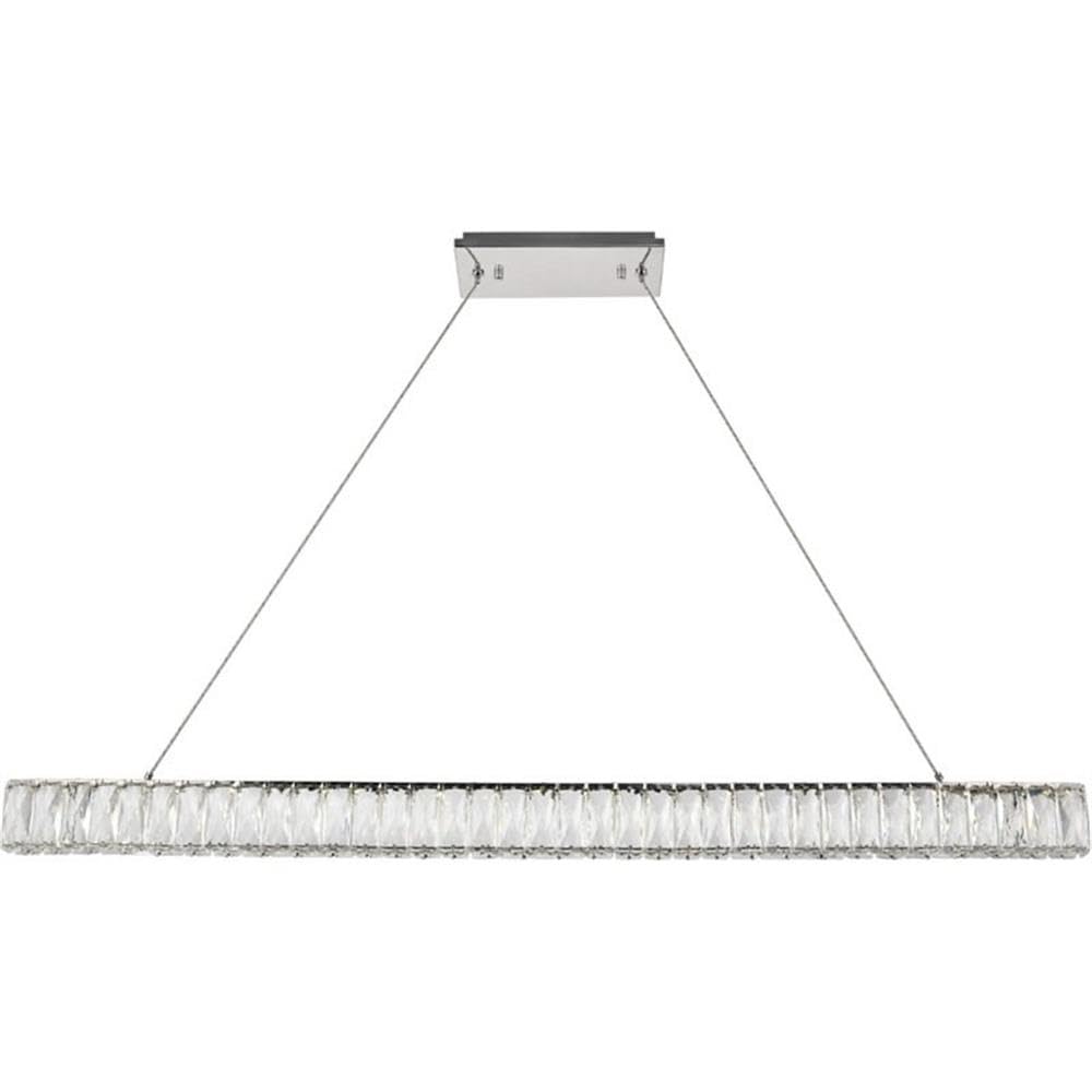 Elegant Lighting Monroe Chrome Chandelier with Clear Crystal - 47.6"x1.6"x3", Integrated LED, Model 3502D47C