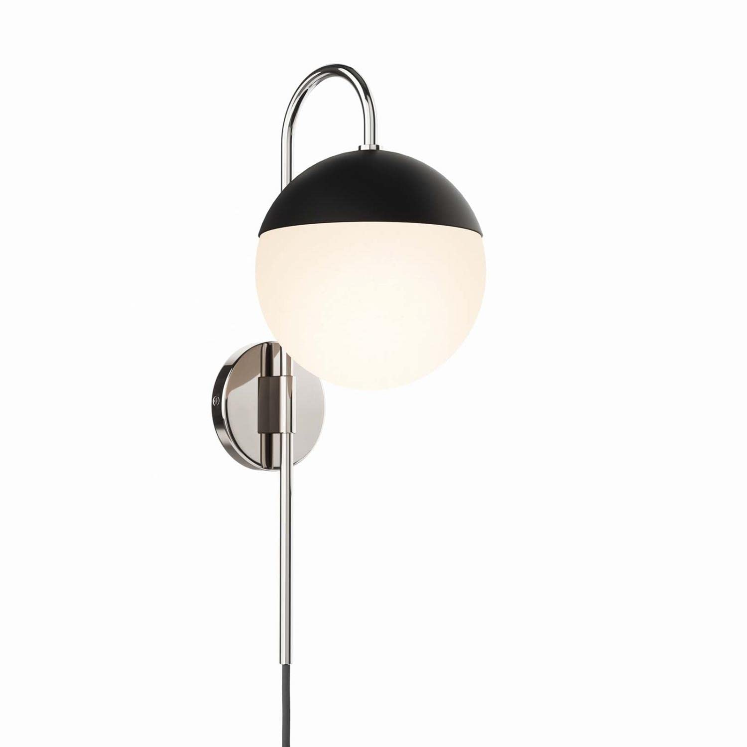 Modway Stellar 1-Light Wall Sconce in Opal Polished Nickel, 7 x 9.5 x 20