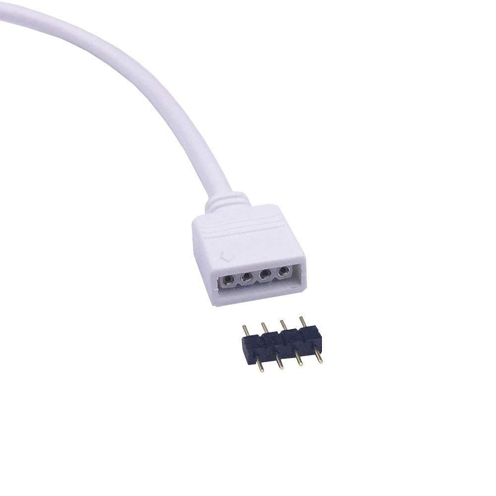 Litaelek 2Pcs 1M Rgb Led Extension Cable With 4Pin Connectors For Smd 5050 3528 2835 Led Strip Light - White