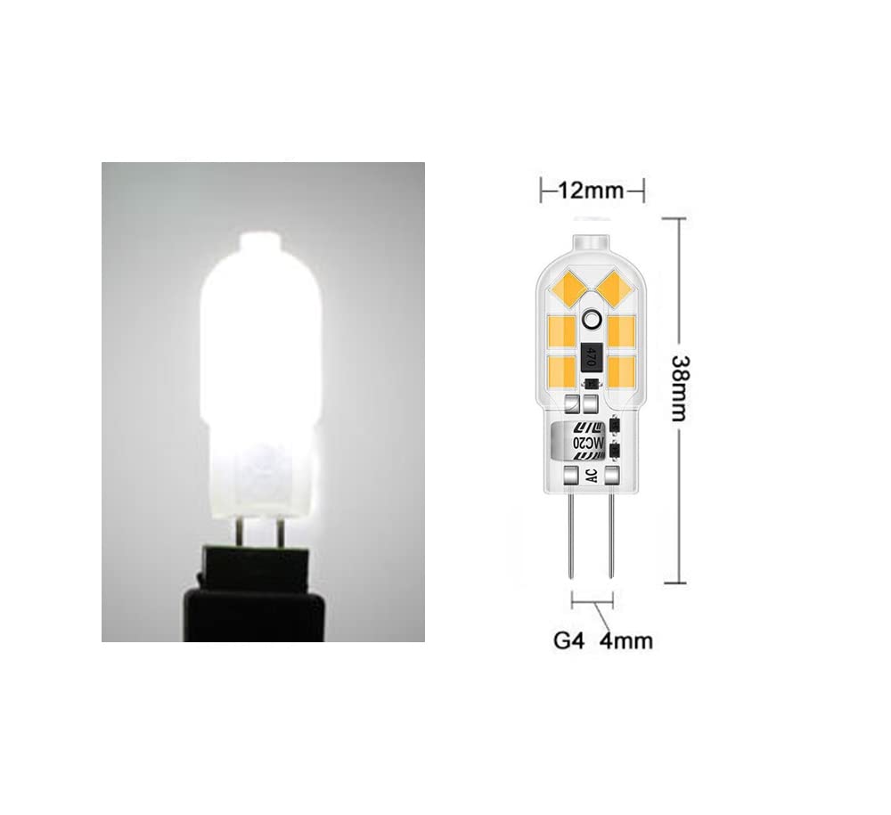 G4 Led Bulb Cool White, 1.2 W 12 V G4 Led Light Bulbs, Replacement For 10 W Halogen Bulbs, 120 Lm 6000 K 360 12 V Ac/Dc Led Ligh