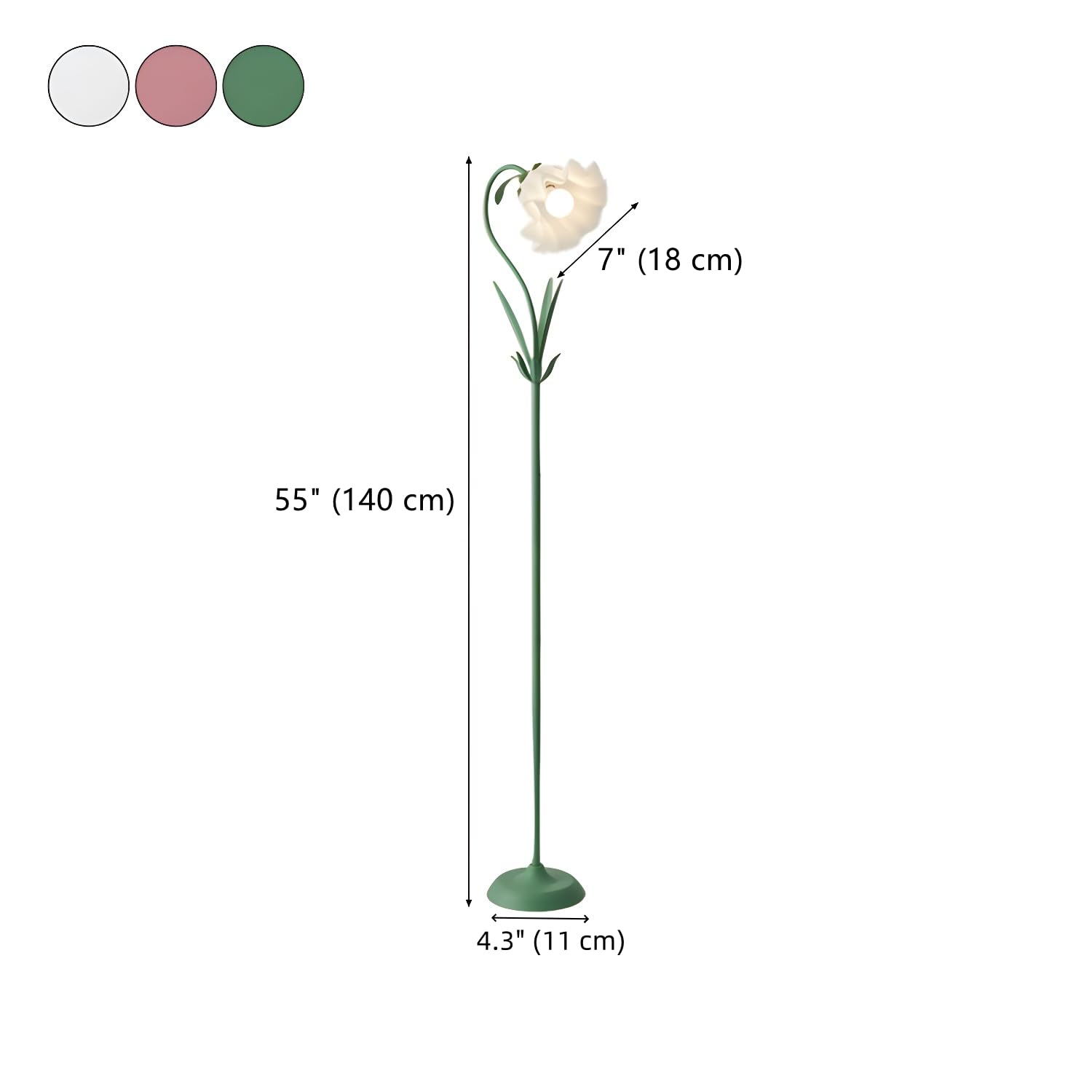Seearishop Modern Flower Floor Lamp Macaron White 1-Light Unique Floor Lamps Metal Standing Light Cute Floral Lamp With Acrylic