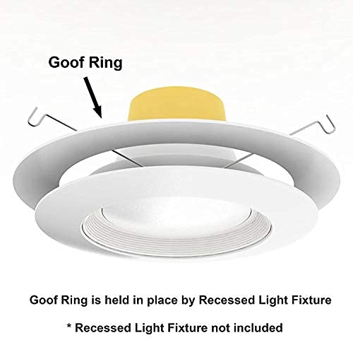 6 Pack Gloss White Goof Trim Ring For 6 Inch Recessed Can Lighting Down Light, Outer Diameter 8 Inches, Inner Diameter 5.8 Inches