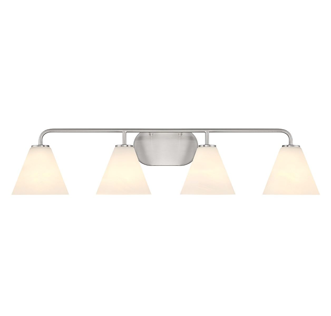 Savoy House 8-2988-4-SN Blair Traditional Vintage White Strie Glass Bathroom Vanity Wall Light, 4-Light 240 Total Watts, 8 H x 3