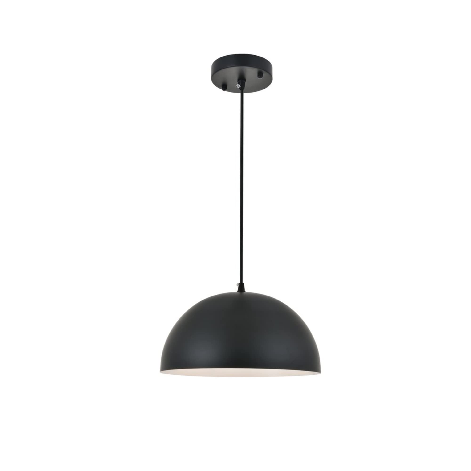 Living District Forte 1-Light Mid-Century Metal Pendant in Black