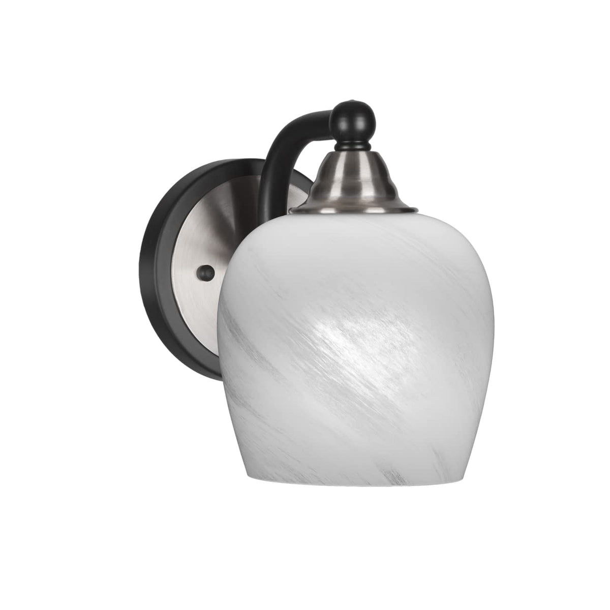 Toltec Lighting Paramount 1 Light Wall Sconce In Matte Black & Brushed Nickel (3421-Mbbn-4811)