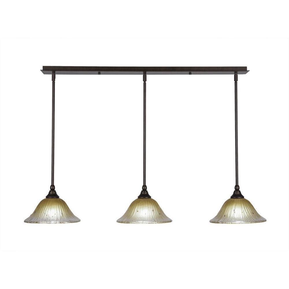 Toltec Lighting 3 Light Linear Pendalier In Bronze (36-Brz-730)