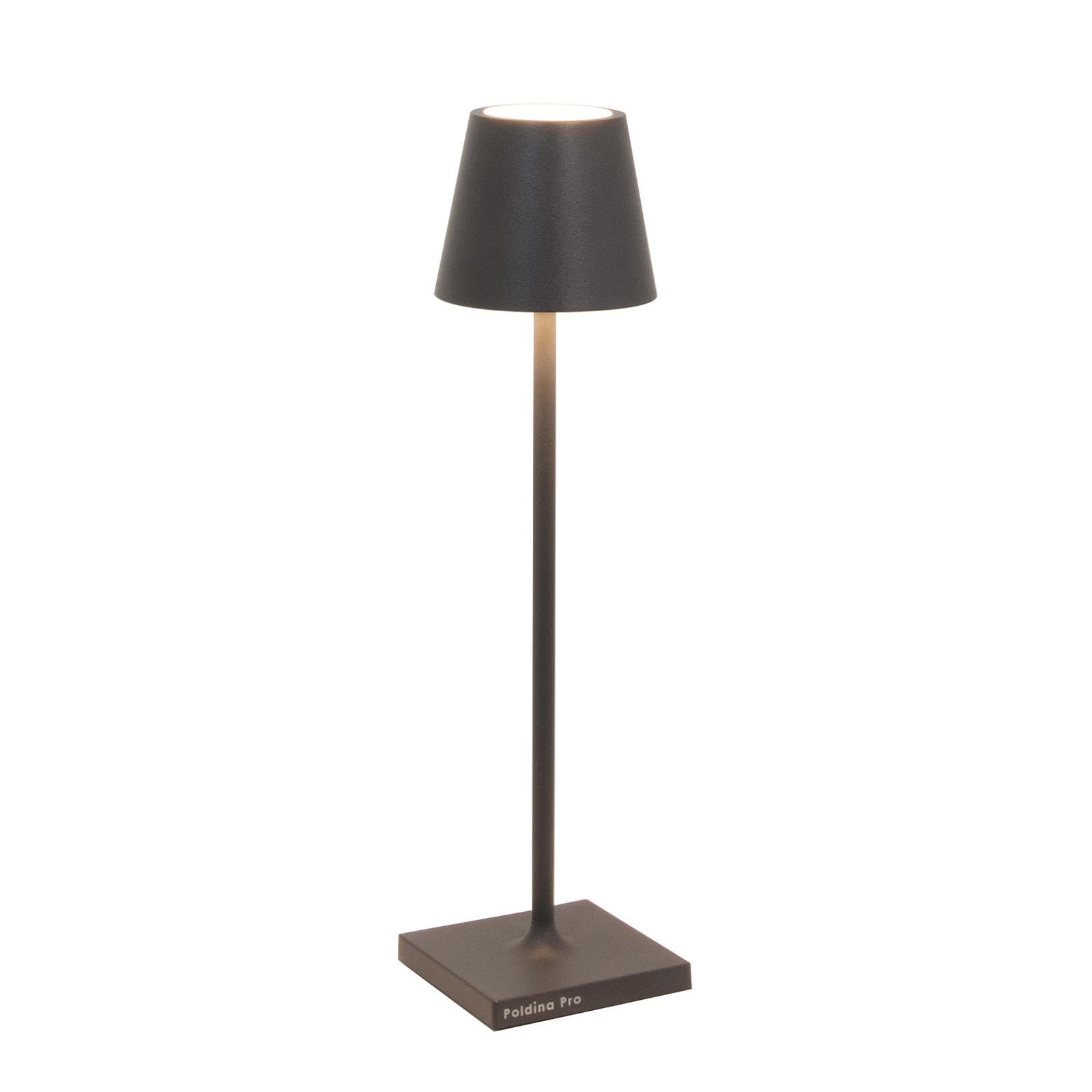 Zafferano Poldina Micro Lamp Cordless Table Lamp Rechargeable Touch Control 10.8in Dark Grey LD0490N3