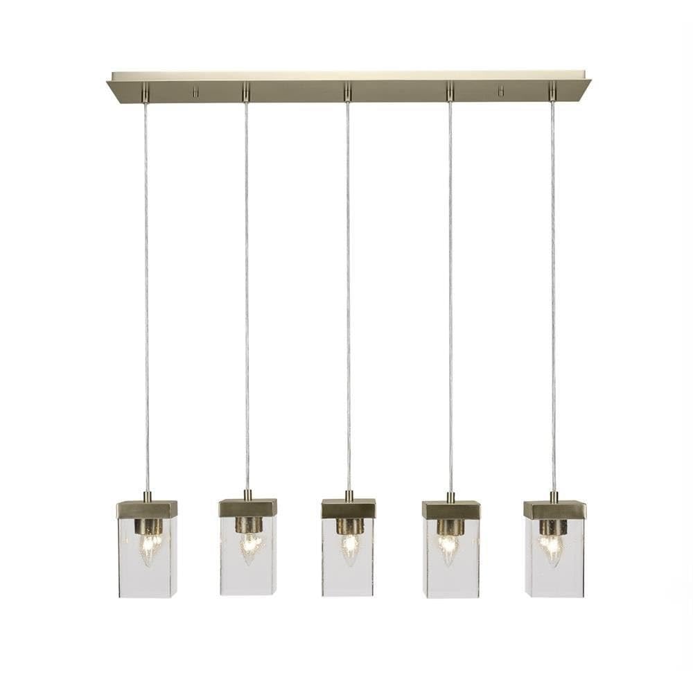 Toltec Lighting Nouvelle 5 Light Linear Pendalier In New Age Brass (3215-Nab-530)