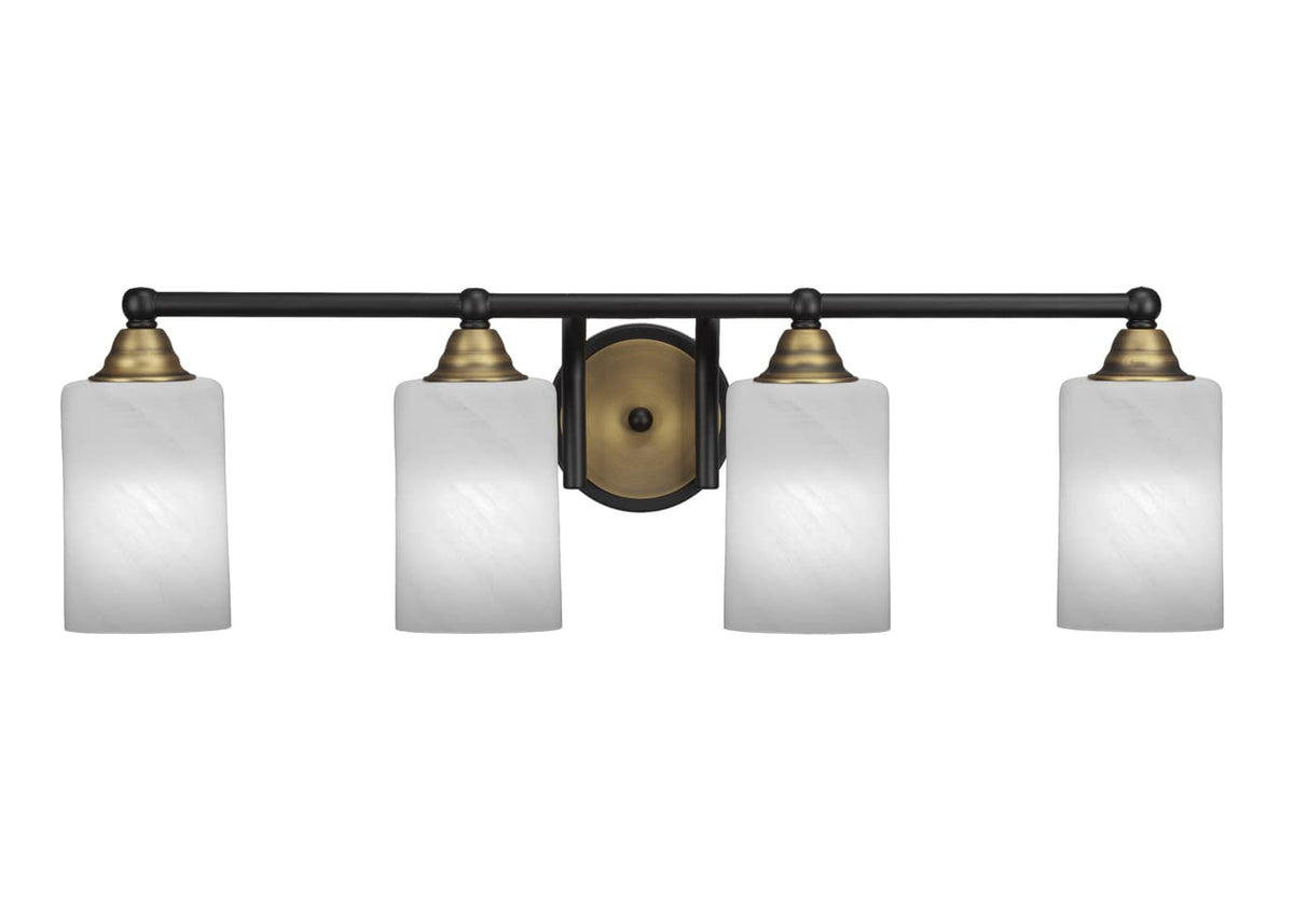 Toltec Lighting Paramount 4 Light Bath Bar In Matte Black & Brass (3424-Mbbr-3001)
