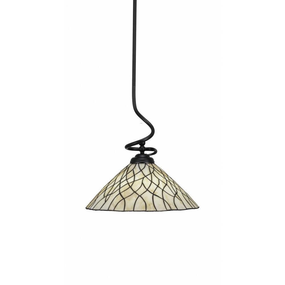 Toltec Lighting Capri 1 Light Pendant in Matte Black (900-MB-911)