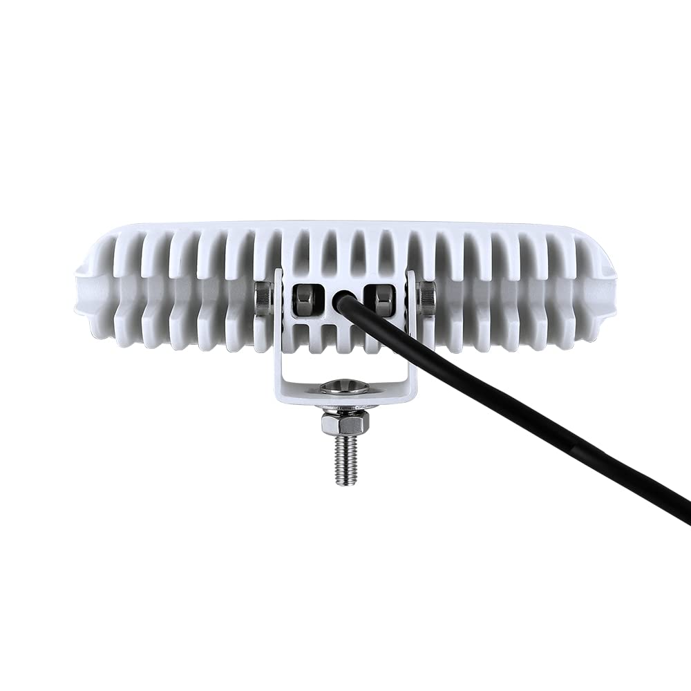 BIGLIONX LED Boat Lights, 6.5" Slim Flood Light Bar, 80W 8600LMS, IP69K, White, Aluminum, 12V/24V