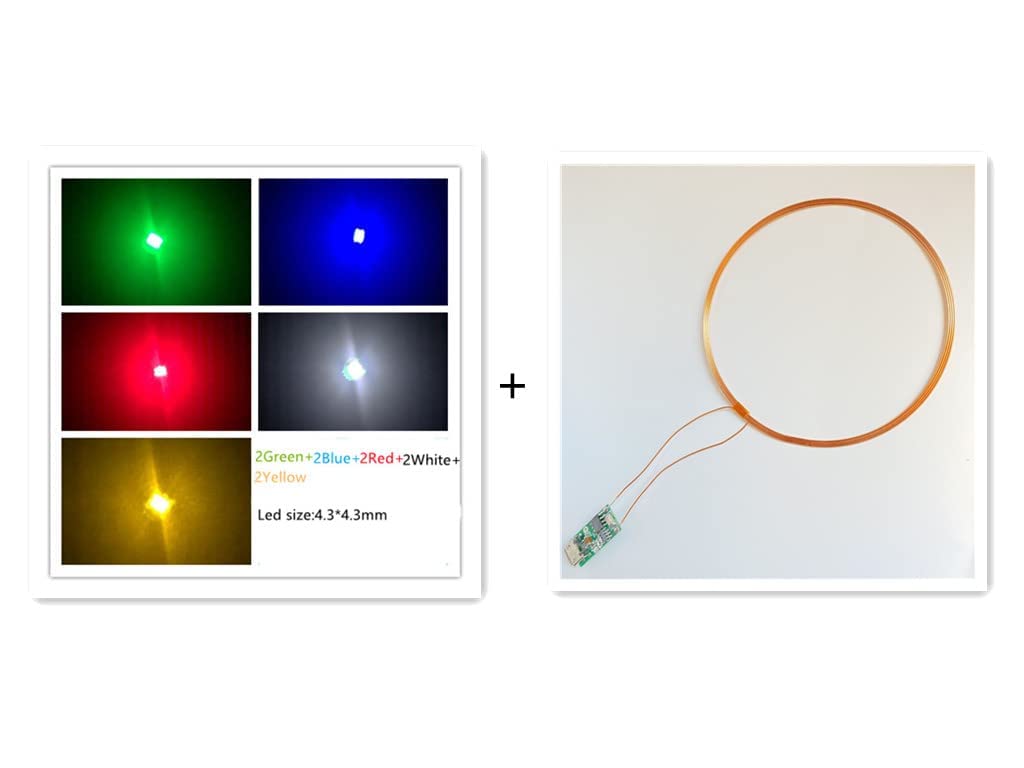 Taidacent Micro USB 50mm Remote Wireless LEDs and Coil Inductive Induction Led Lamp Light Up Wireless Charger/Charging Kit for M