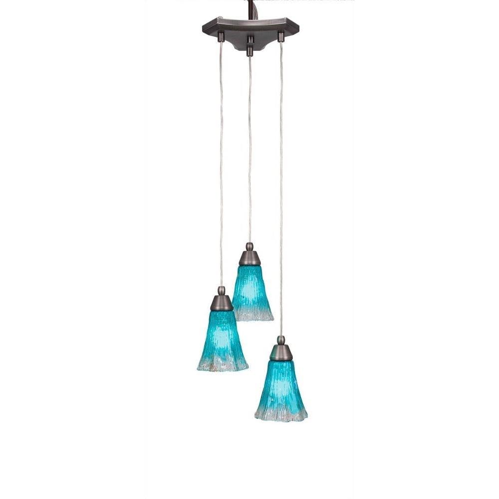 Toltec Lighting Europa 3 Light Cluster Pendalier In Brushed Nickel (28-Bn-725)