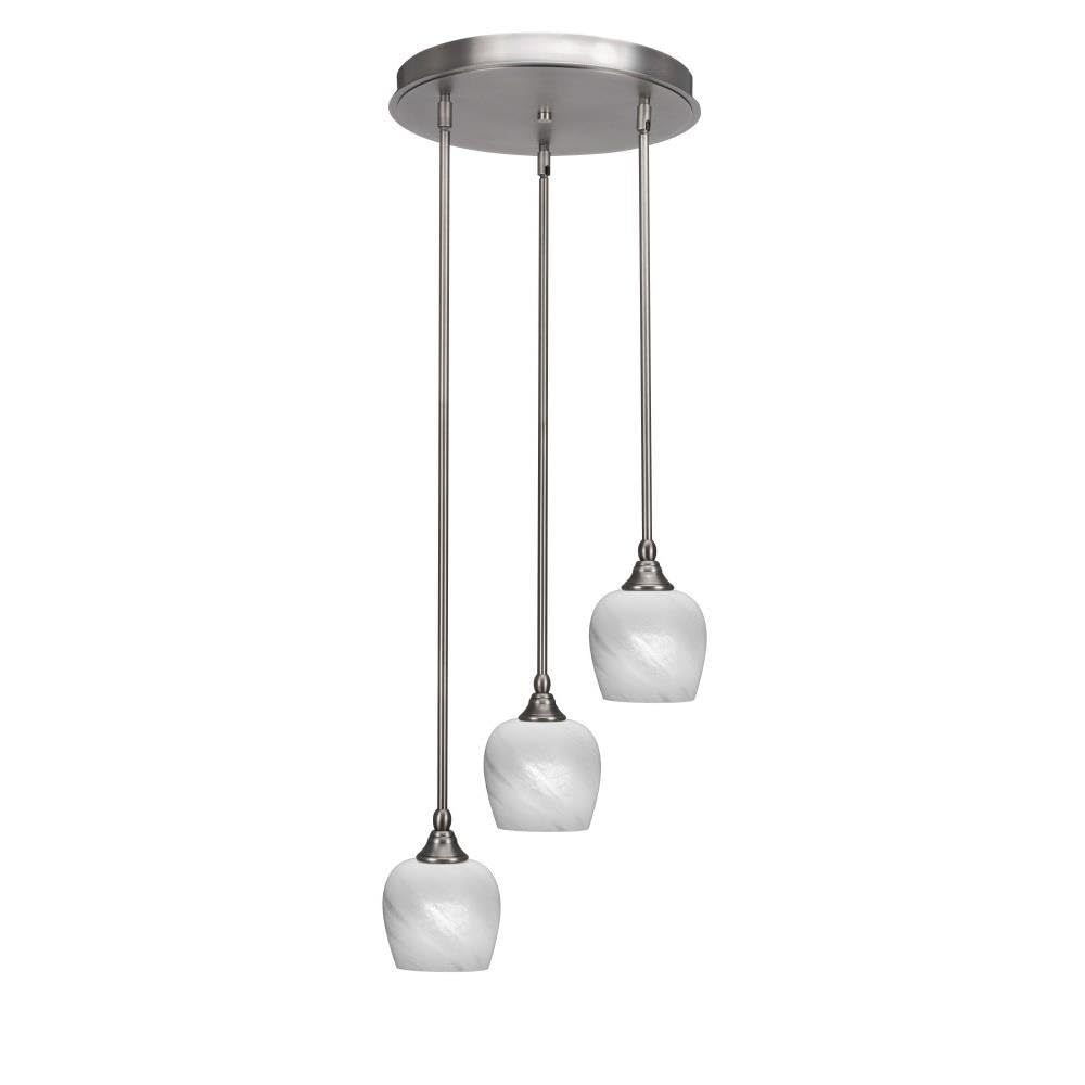 Empire 3 Light Cluster Pendalier in Brushed Nickel (2143-BN-4811)