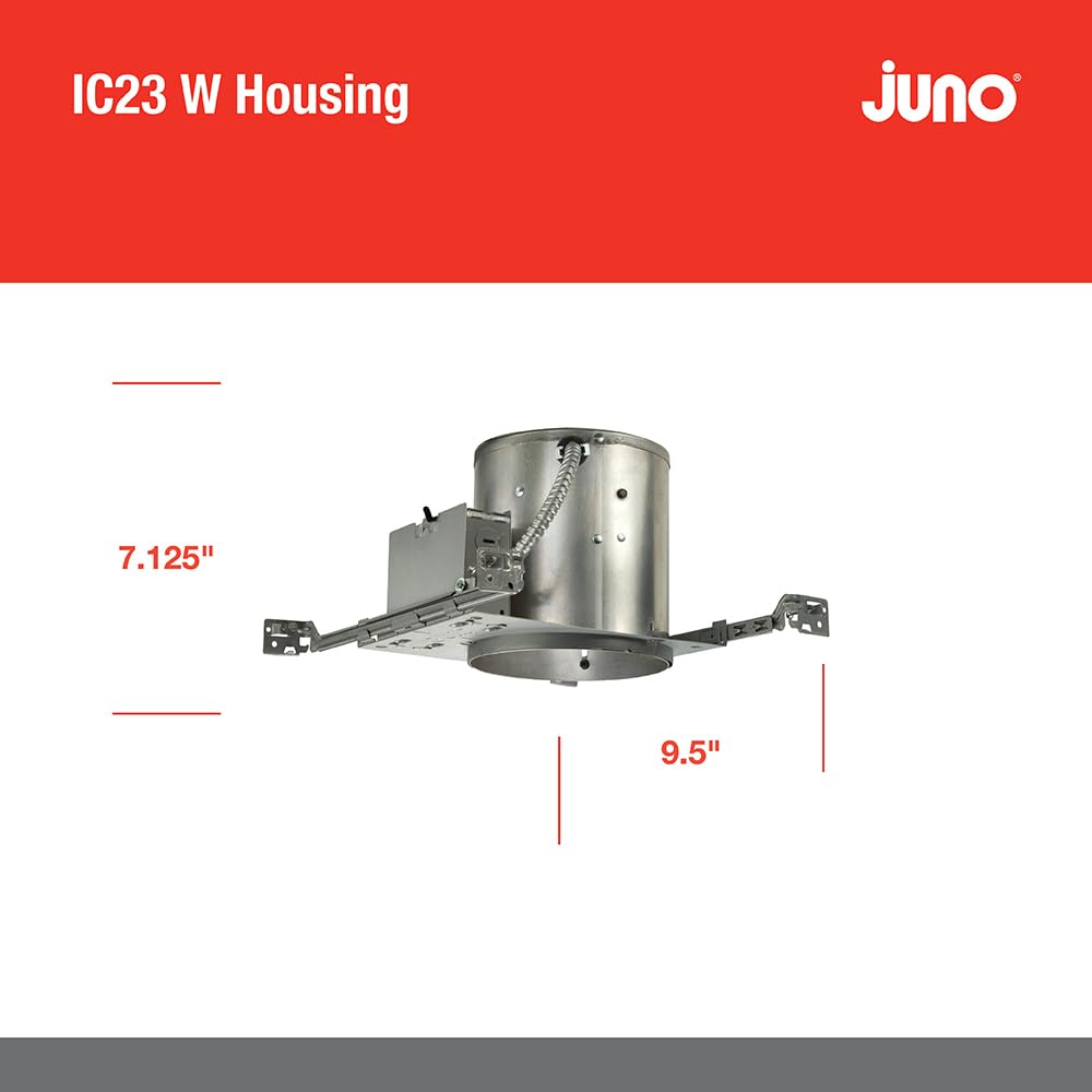 Juno Lighting Ic23W Contractor Select 6-Inch Ic Rated Universal Incandescent Housing With Floating Socket And Quickwire