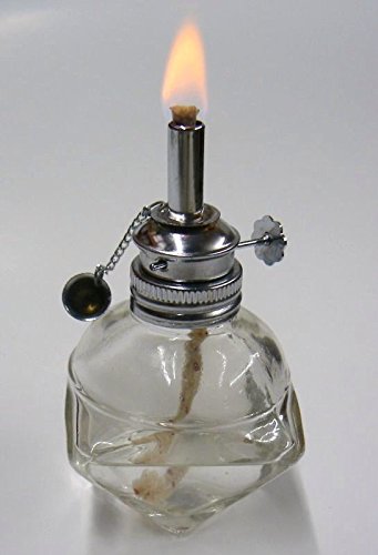 Alcohol Lamp Burner Glass Spirit Lamp With 3/16&quot; Adjustable Wick + 1 Extra Wick