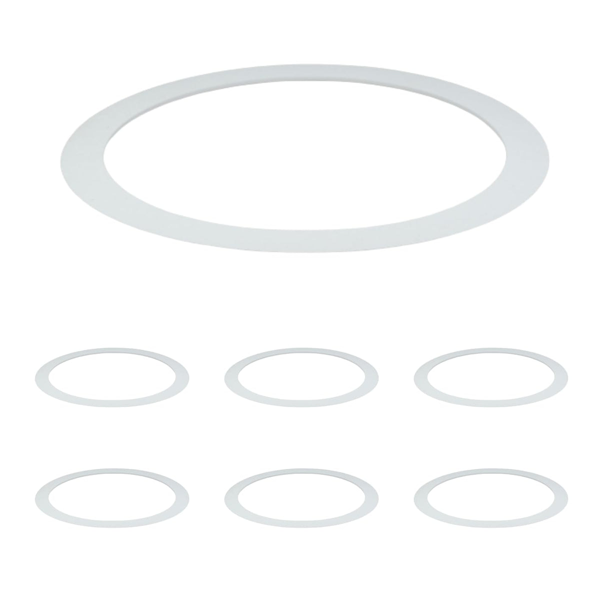 Lighting Plastics Of Minnesota 6 Pack White Goof Trim Ring For 6'''' Inch Recess Can Light, 7-1/4'''' Inch Outside Diameter, Tex