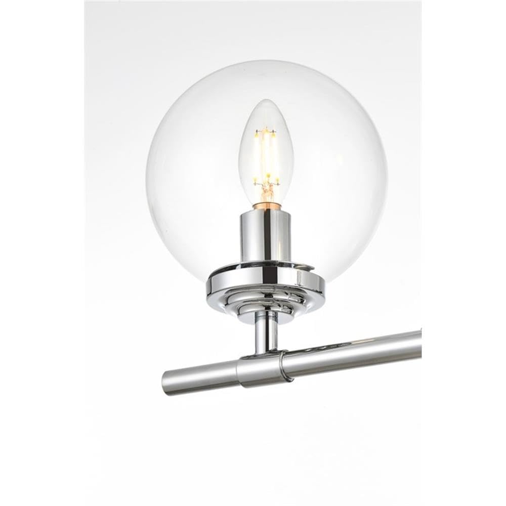 Living District Ingrid 3-Light Iron & Glass Bath Sconce in Chrome and Clear