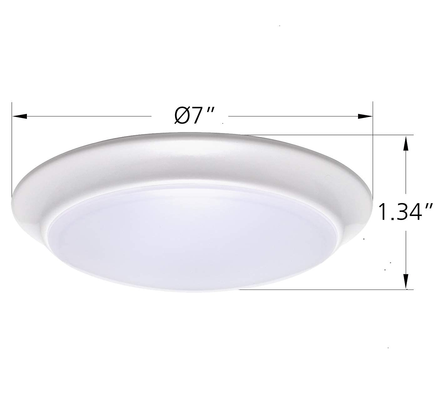 Lit-Path Led Flush Mount Ceiling Light, Dimmable 11.5W, 900 Lumen, Aluminum, 5000K, 4-Pack, Damp Location Rated For Bathroom