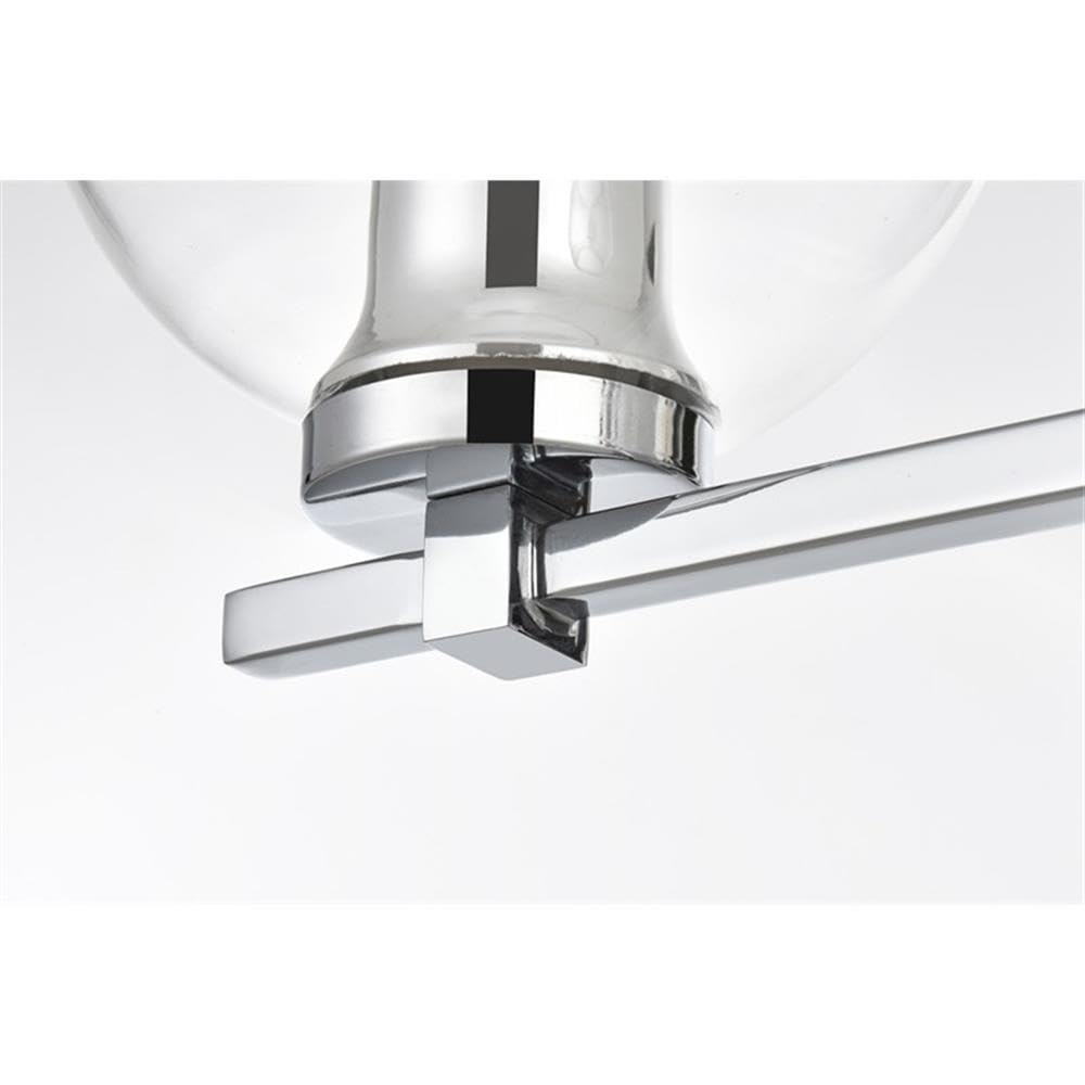 Living District Juelz 4-Light Iron & Glass Bath Sconce in Chrome/Clear