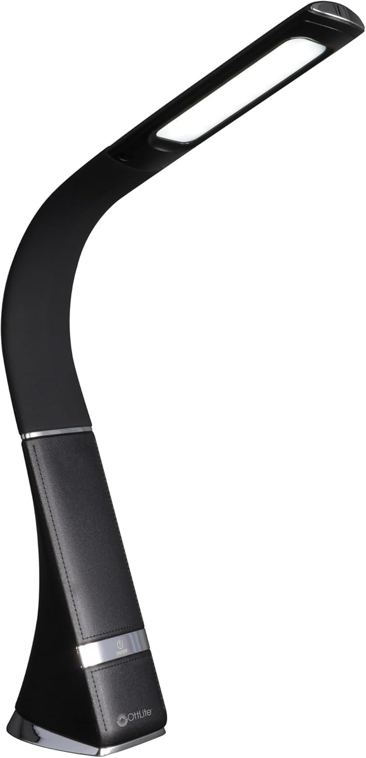 OttLite Recharge LED Desk Lamp with ClearSun LED Technology - Portable, Dimmable & Flexible Gooseneck - Travel-Friendly Task Lam