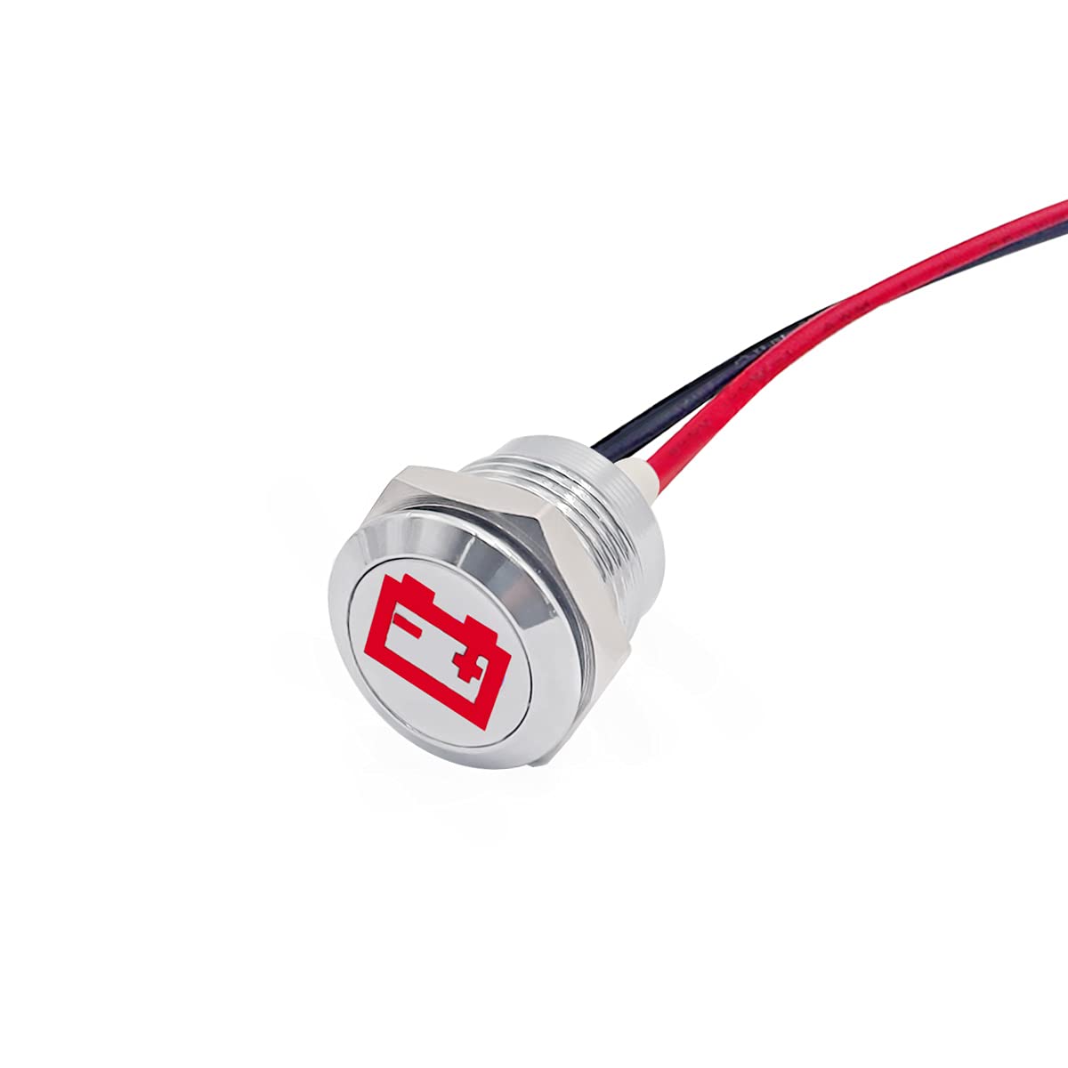 Taiss Led Indicator Pilot Dash Light (Battery/Alternator Warning) Red, 1/2''(12Mm)12V Led Metal Signal Indicator Light.F-009-Dc-