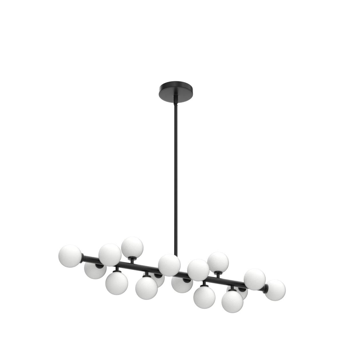 Apbeamlighting Dining Room Chandelier Over Table Black Globe Chandelier Milky White Glass Globe Lampshade Mid Century Hanging Pe