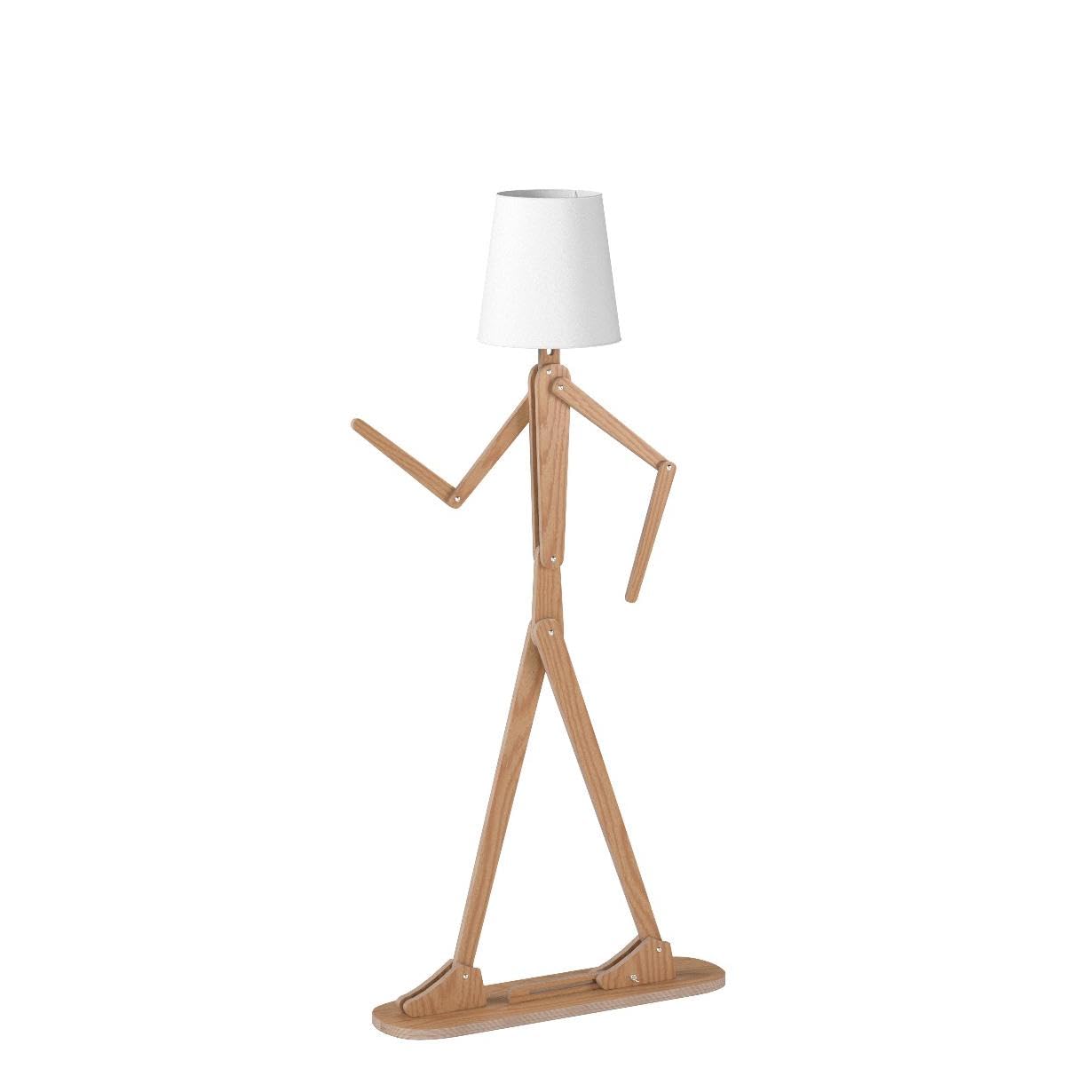 HROOME Tall Floor Lamp - Ash Wood Arc Design, LED Bulb Included, Model ATFLP003B - Ideal for Living Room & Bedroom Decor