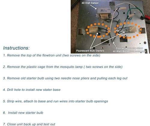 (6Pack) Light Bulb Starter Replacement For Flowtron Bk-15, Bk-15D, Bk-40,Bk-80, Mc9000 Fc7600,Fluorescent Starter For 15W-40W,Co