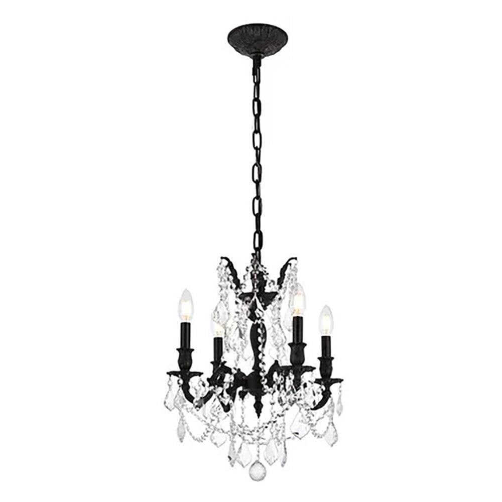 Elegant Lighting Royal Cut Crystal Chandelier, 17in x 21in, Dark Bronze/Gold, Model 9204D17DB-GT/RC, Brass Material