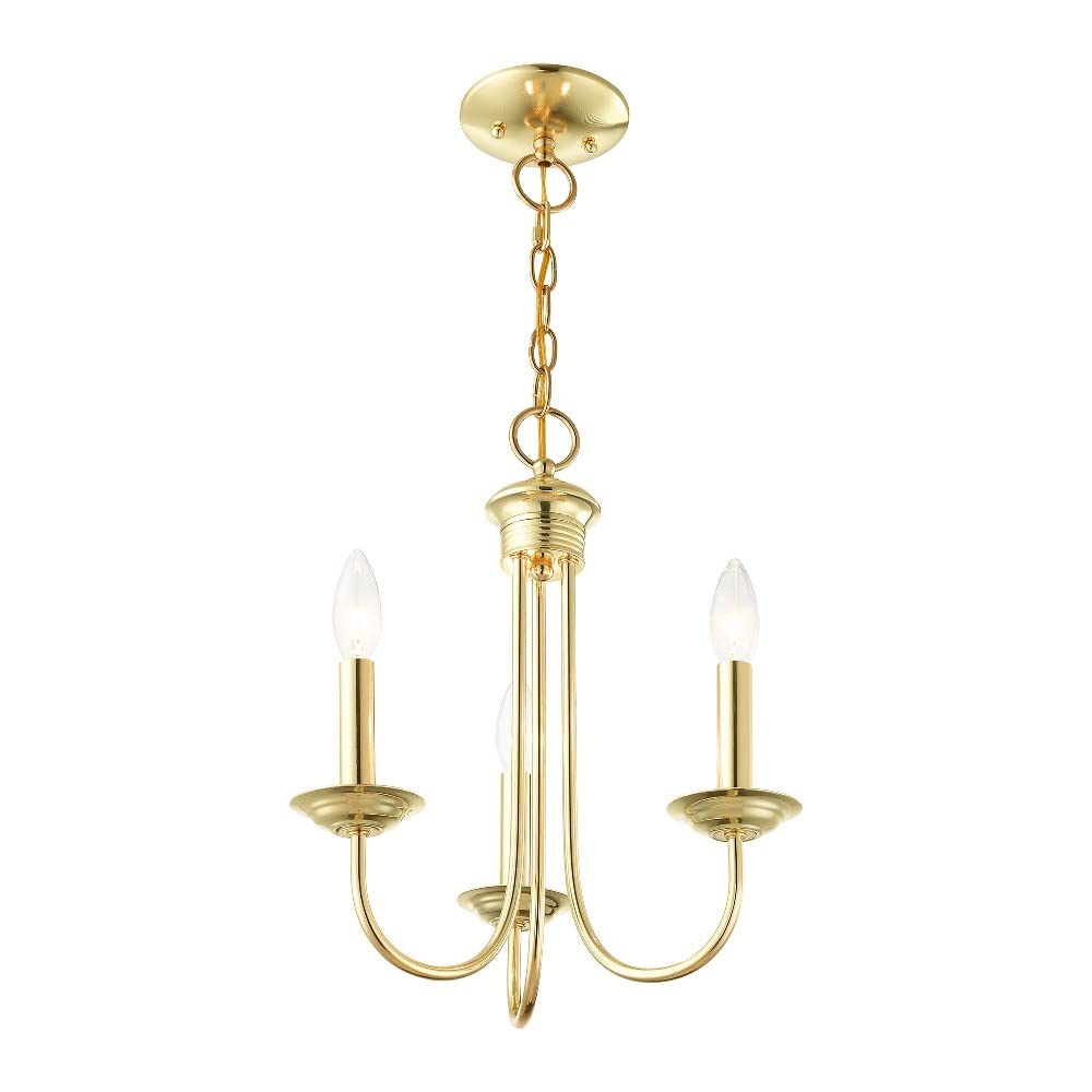 Livex Lighting 42683-04 Steel 3 Light Chandelier For Home Decor, 1 Black Ceiling Light Fixture, Perfect For Living Room Or Bedro