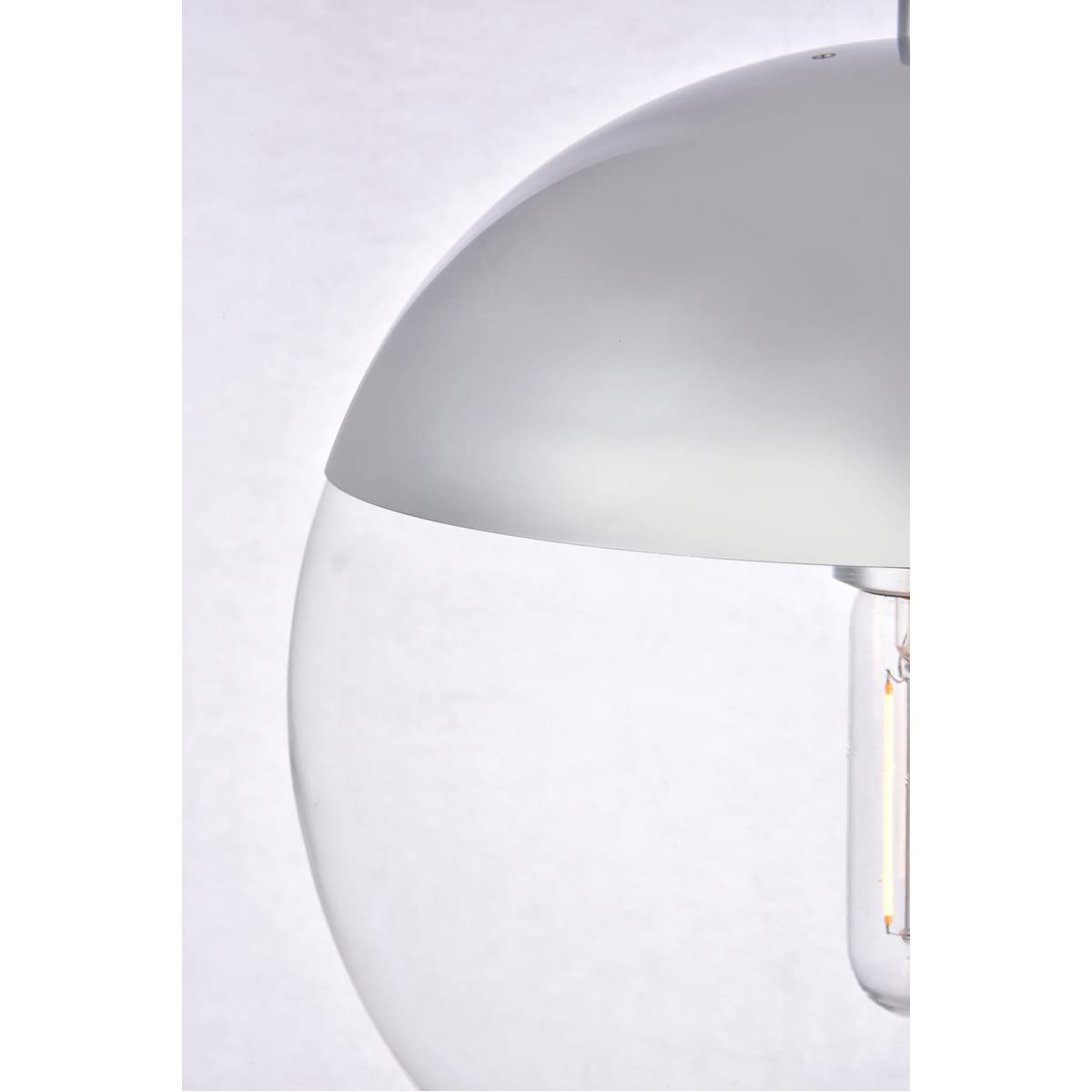 Living District Eclipse 1 Light Chrome Pendant with Clear Glass