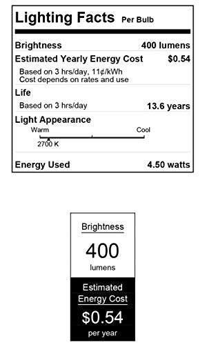 Westinghouse 5169100 4.5 Watt (40 Watt Equivalent) G25 Dimmable Half Chrome Filament Led Light Bulb, E26 Medium Base, Single