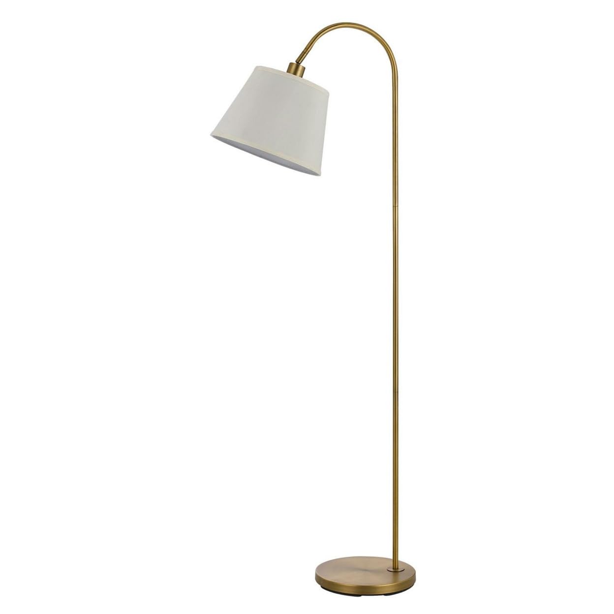 Benjara 60 Watt Metal Floor Lamp With Gooseneck Shape And Stable Base, Gold